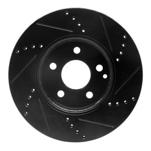Mercedes-Benz E320 Brake Rotor (1) - Front Left - R1 Concepts - Drilled & Slotted - Black - `03-`09